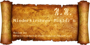 Niederkirchner Miklós névjegykártya